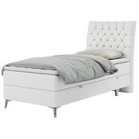 BOXBETT MILEN 90/200 Weiß Kunstleder - H3 - Rechts Seite - Weiß, Holz/Textil (90/200cm) - MKS