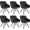ARMLEHNSTUHL 6er Set drehbar Snug 58 x 58 x 82 cm, schwarz - Schwarz, Textil (58/82/58cm) - tectake