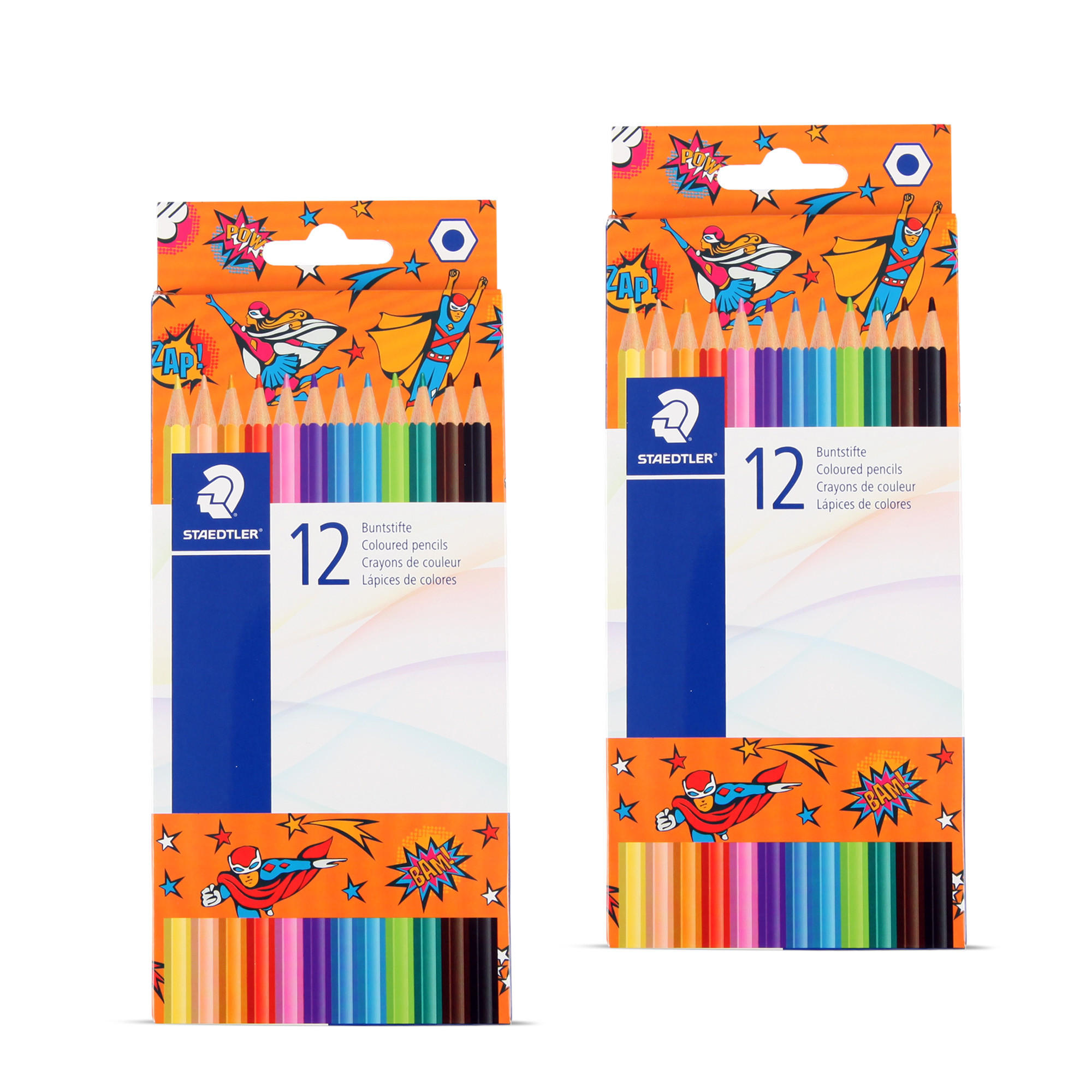 BUNTSTIFTE Set, 2 x 12er Set Farbstifte aus Holz für Kinder und Erwachsende,12 Farben - Vorgespitzte Holzstifte zum Malen oder Zeichnen - Gelb/Multicolor, Naturmaterialien (9/19cm) - Bestlivings