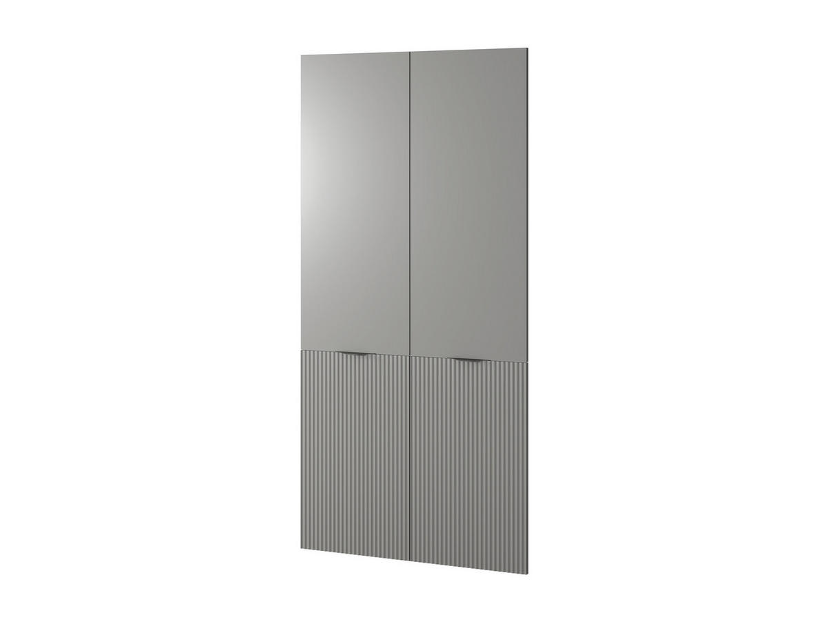 DREHTÜRENSCHRANK - Schrank Minewra 200 - Nova + Grau - Grau, Holzwerkstoff (200/200/51cm) - Möblo