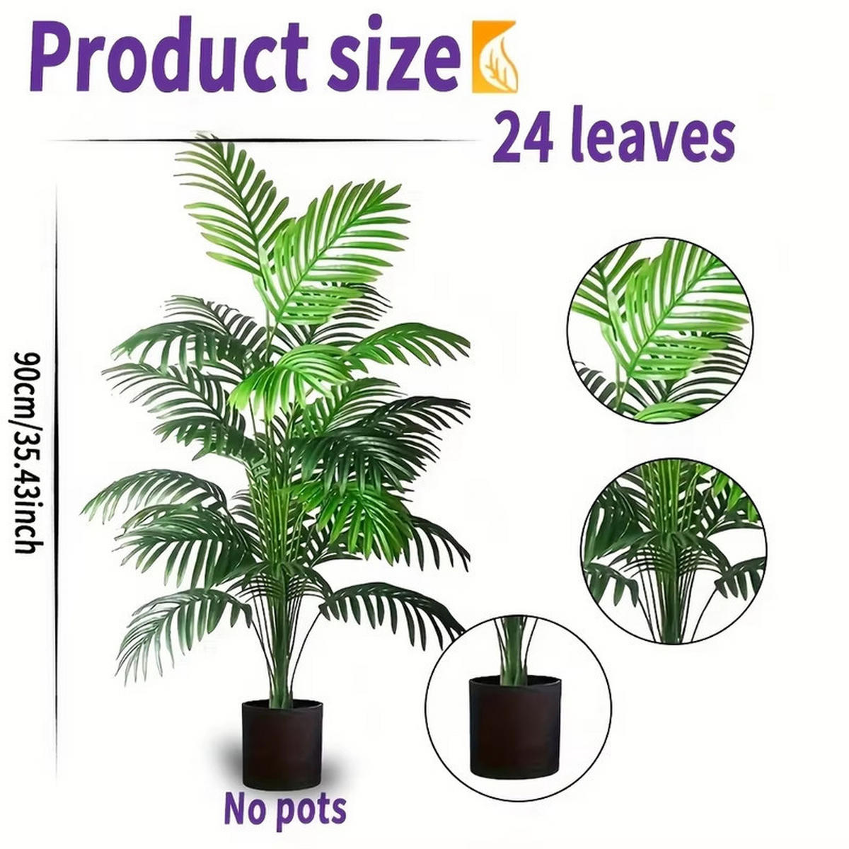 KUNSTPFLANZE SET 90 cm 2 Stück - Grün, Kunststoff (90cm) - Coonoor