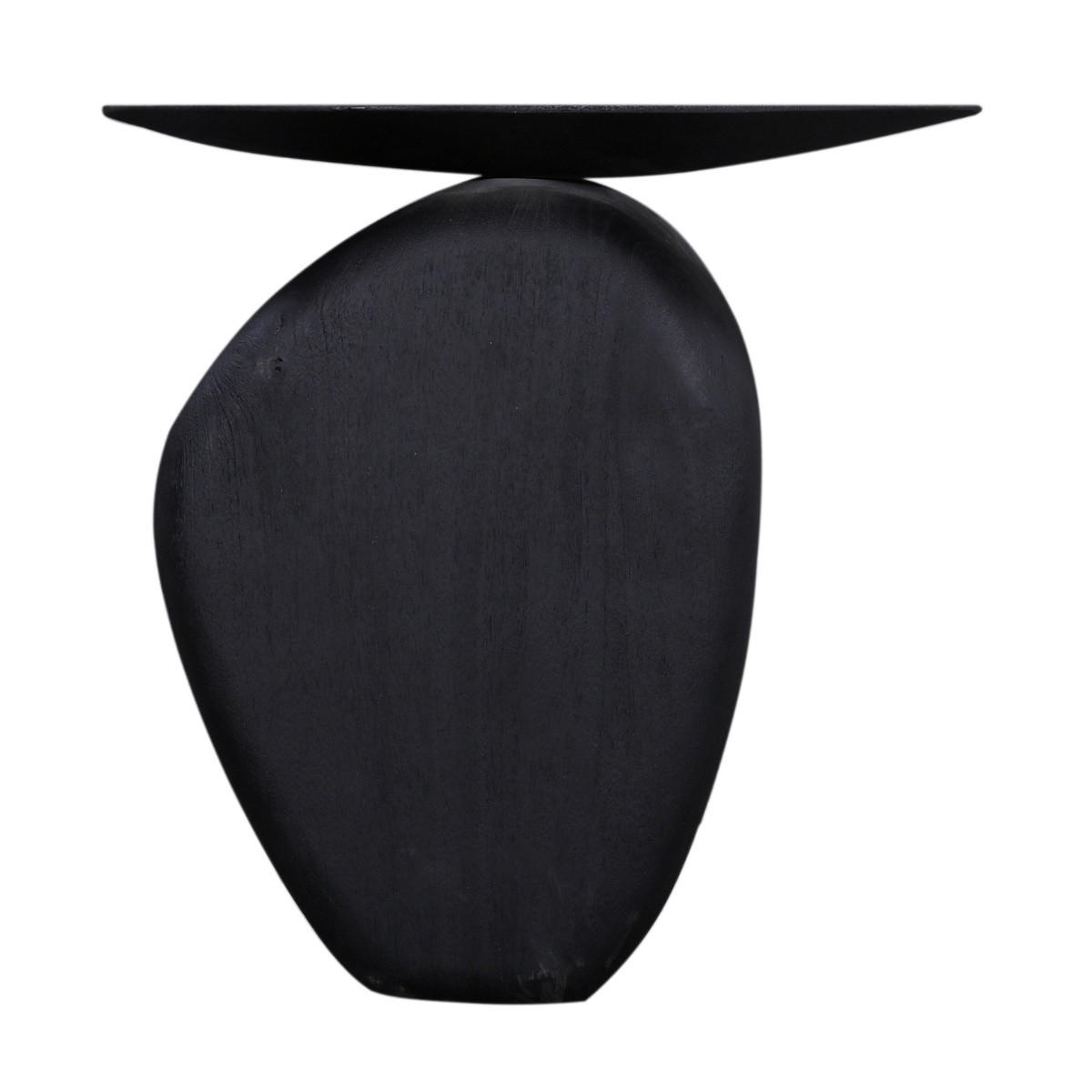BEISTELLTISCH mit organische form aus Mangoholz 45cm, schwarz - Schwarz, Holz (45/35/45cm) - Giga Meubel