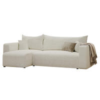ECKSOFA Beige Webstoff mit Bettkasten - Naturfarben, Textil (248/145cm) - Idohome
