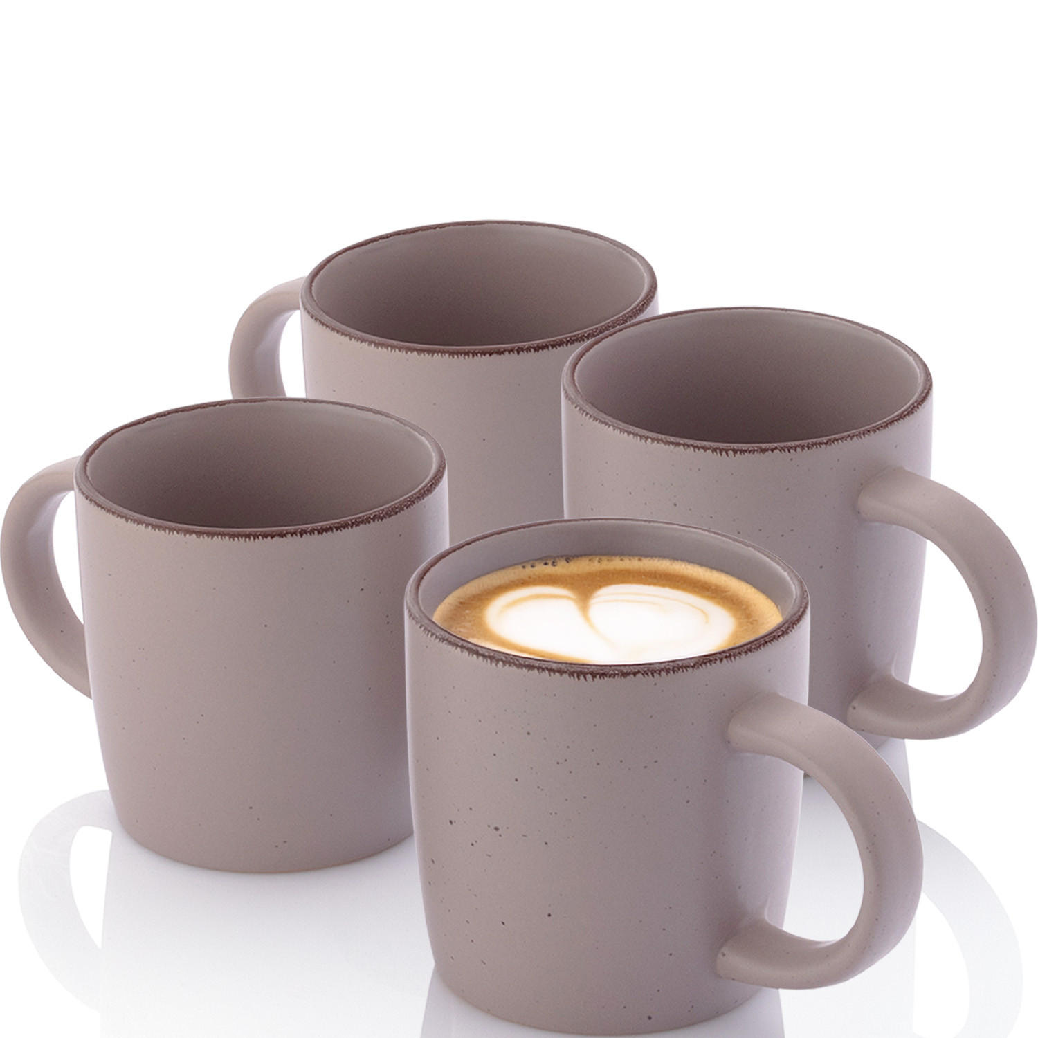 KAFFEEBECHER BOMBAY BASALT - 4 teilig aus Steingut - Lila, Stein (0.8L) - Sänger