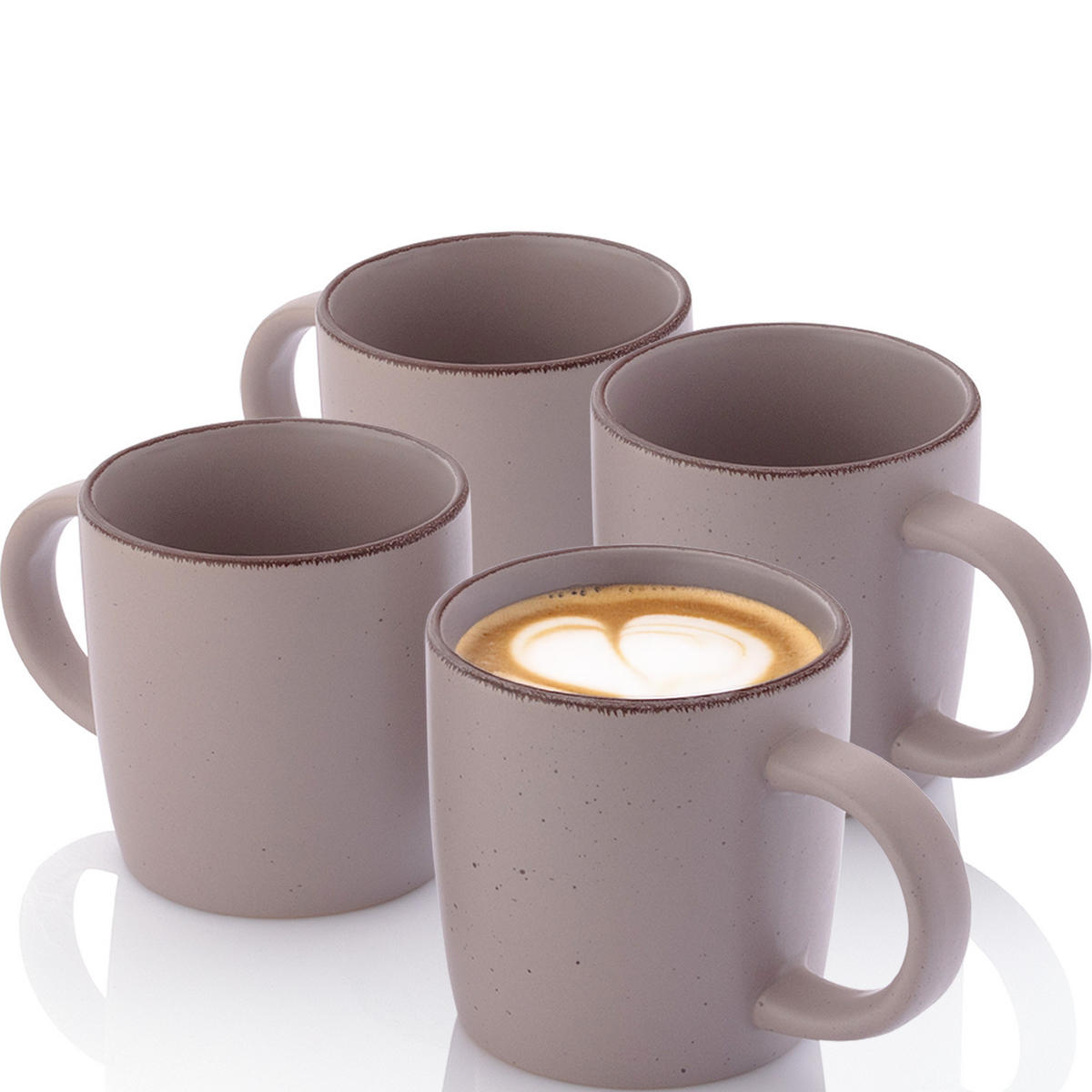 KAFFEEBECHER BOMBAY BASALT - 4 teilig aus Steingut - Lila, Stein (0.8L) - Sänger