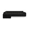 ECKSOFA links Kendal aus strukturiertem Stoff schwarz 6 Sitzplätze - Schwarz, Textil (231/332cm) - Micadoni