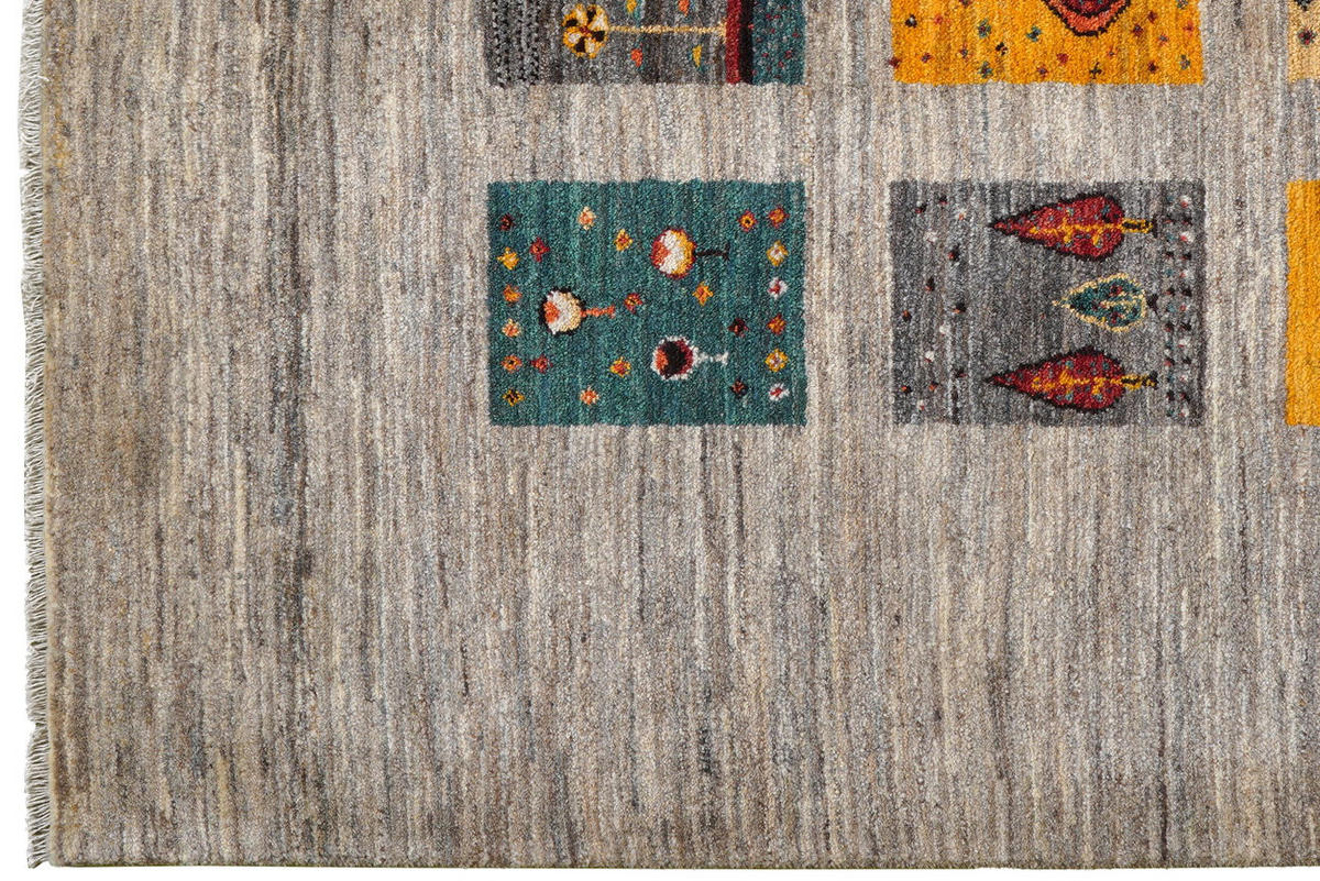 GABBEH-TEPPICH handgeknüpft Rizbaf Beige 211/158 cm Schurwolle - Beige, Textil (158/211cm) - Looma