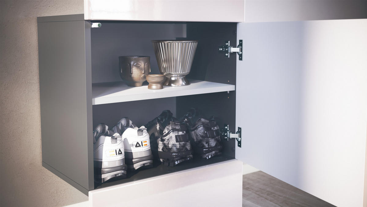 GARDEROBE Carlton Paneel in Sandgrau Hochglanz - Sandfarben, Holzwerkstoff (52/193/35cm) - Vladon