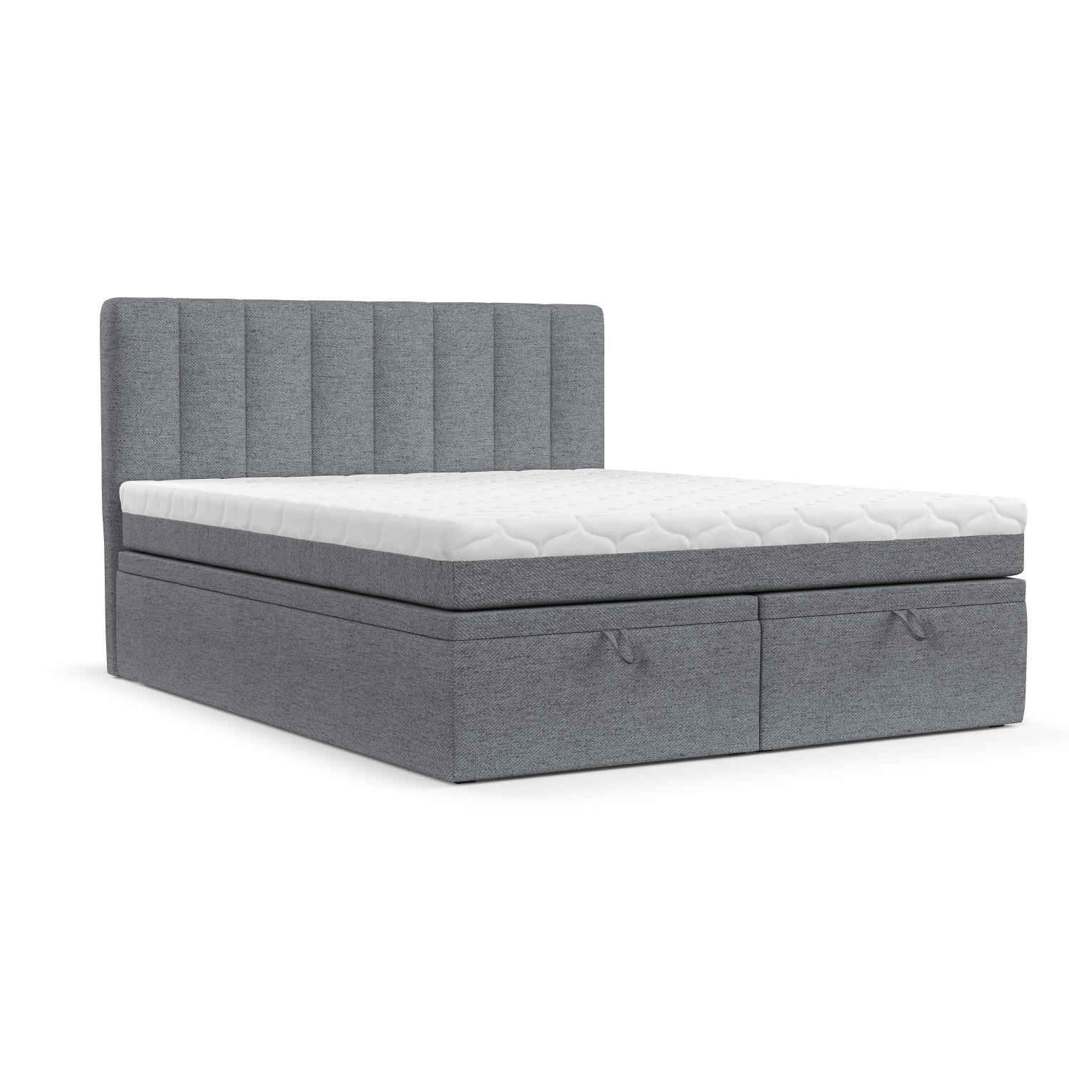 BOXBETT Lume 160/200 cm Grau im Neve Stoff - Schwarz/Grau, Holz/Holzwerkstoff (160/200cm) - AltaBeds