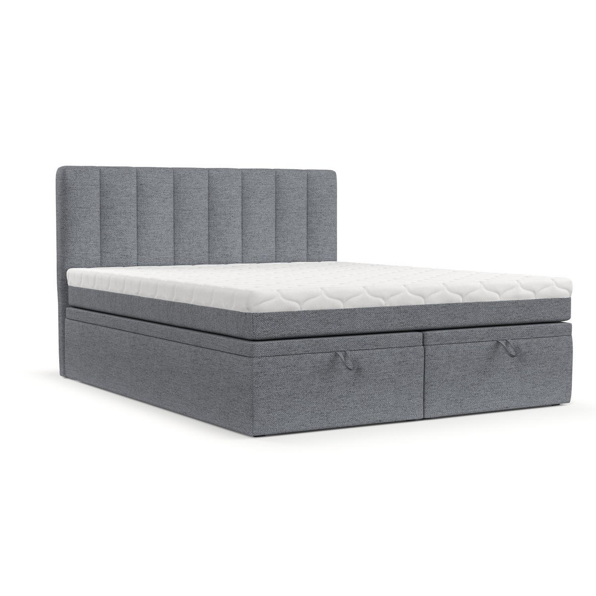 BOXBETT Lume 160/200 cm Grau im Neve Stoff - Schwarz/Grau, Holz/Holzwerkstoff (160/200cm) - AltaBeds