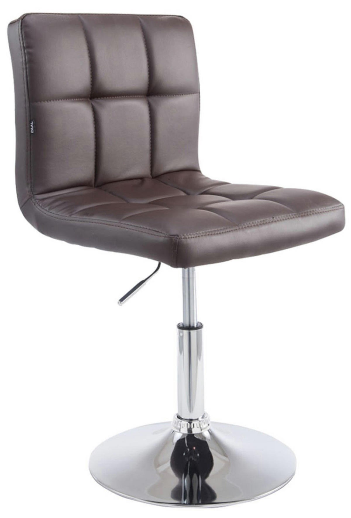 DREHSTUHL 4er Set Lederlook braun - Chromfarben/Braun, Textil/Metall (44/74/49cm) - CLP