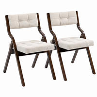 KLAPPSTUHL gepolstert faltbar Holz 2er-Set Cream - Weiß, Holz (48/77/61cm) - Meubliv