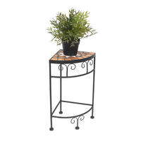 BLUMENHOCKER Merano Mosaik 12013 Blumenständer 42cm Hocker Eckregal Tisch - Schwarz, Metall (19/42/19cm) - DanDiBo