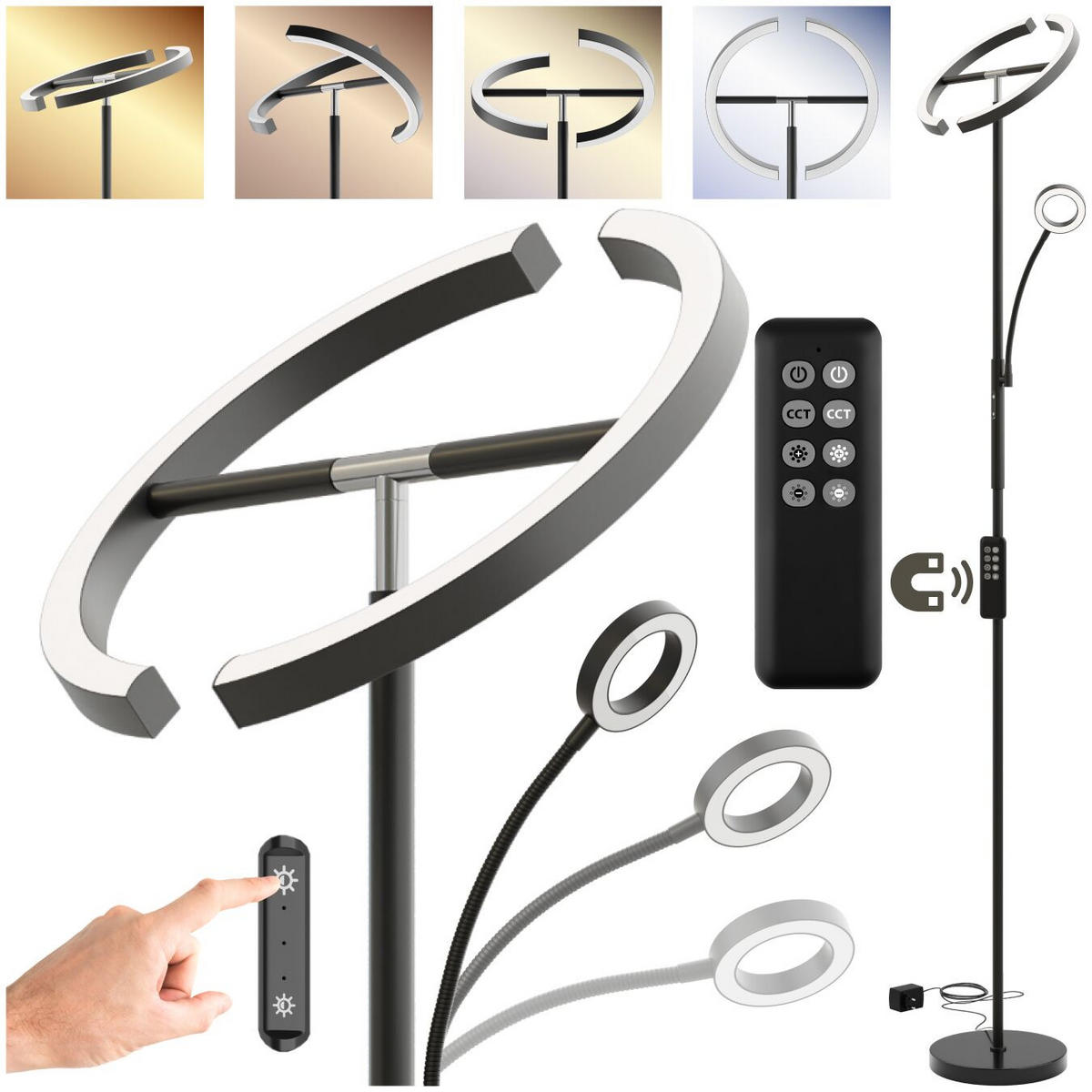 DECKENFLUTER Auralis,31,5 x 188 cm ,schwarz - Schwarz, Metall (31.5/31.5/188cm) - tectake