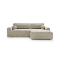 ECKSOFA Savana Ecru Rechts - Ecru, Holz/Textil (177/257cm) - Graingold
