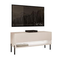 LOWBOARD RTV Schrank CALANTE 90 cm auf geraden schwarzen Beinen - Kaschmir/Schwarz, Holzwerkstoff/Metall (90/44/35cm) - Lookway