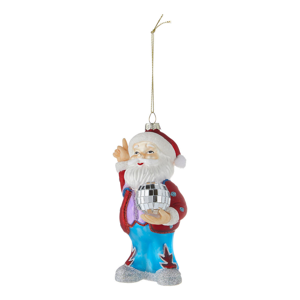 BAUMANHÄNGER Hang On Disco Santa - Rot, Glas (6/13/8cm) - Butlers