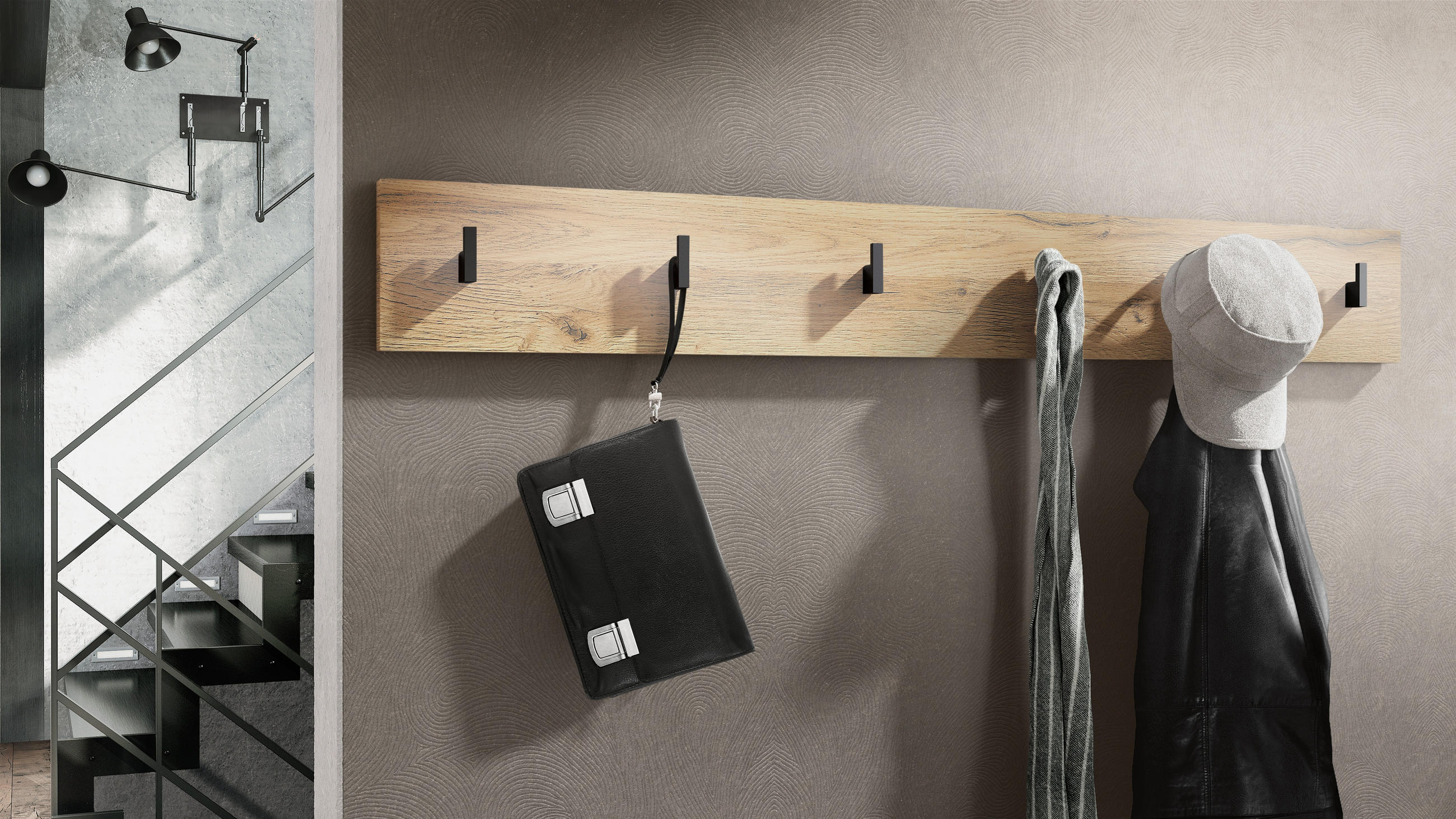 GARDEROBENPANEEL Linea Eiche Natur - Eichefarben, Holzwerkstoff (110.5/14.5/3.5cm) - Vladon