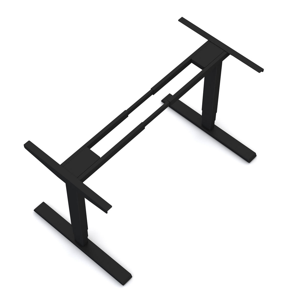 SCHREIBTISCHGESTELL Elektrisch höhenverstellbares Schreibtischgestell /62-127cm Schwarz - Schwarz, Metall (117/25/23cm) - ASSMANN