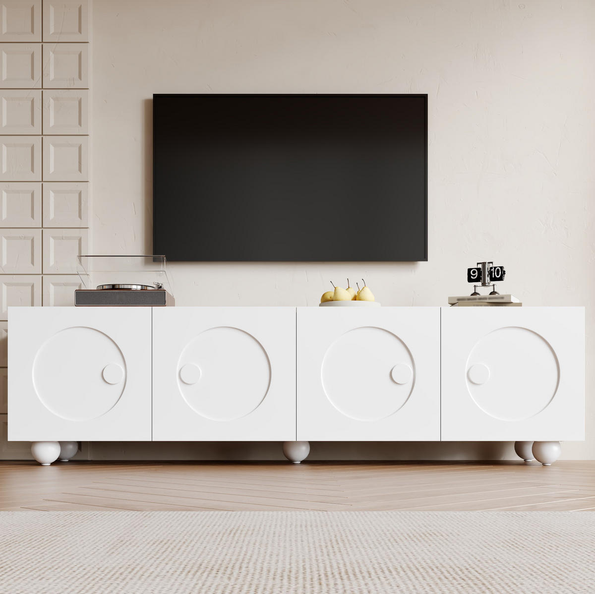 TV-SCHRANK mit Stauraum 180,5 x 38 x 50 cm Weiß - Weiß, Holzwerkstoff (38/50/180.5cm) - Beauniv