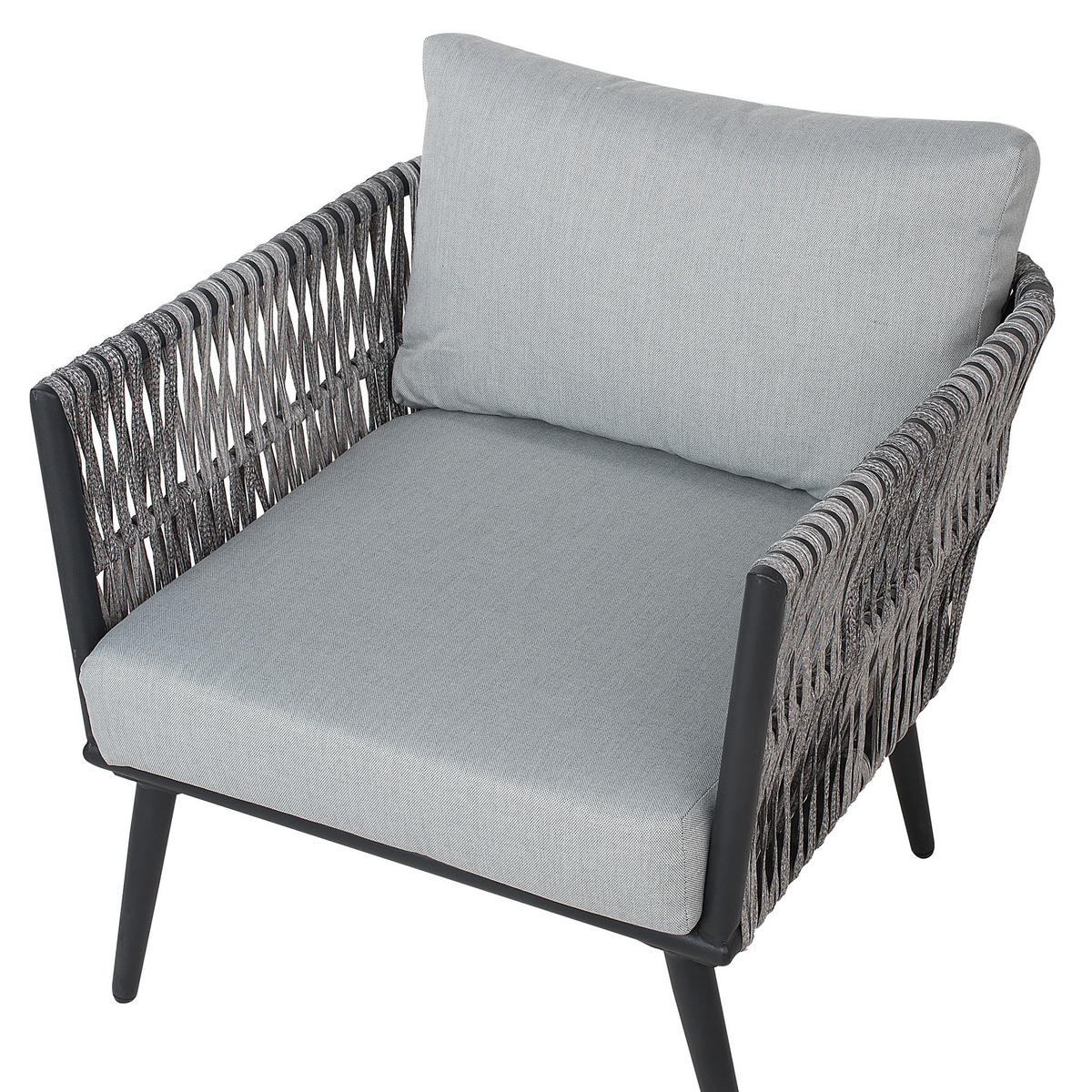 GARTENMÖBEL-SET 4-sitzer Rattan Grau Preveza - Grau, Kunststoff - Beliani