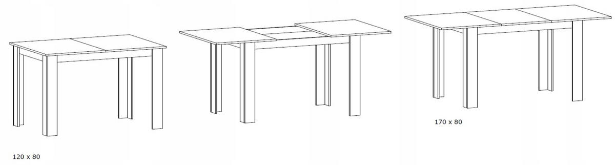 TISCH Kongo EXT Artisan Eiche 120-170/80/75 cm - Eiche Artisan, Holzwerkstoff (80/120/75cm) - Matkam Möbel