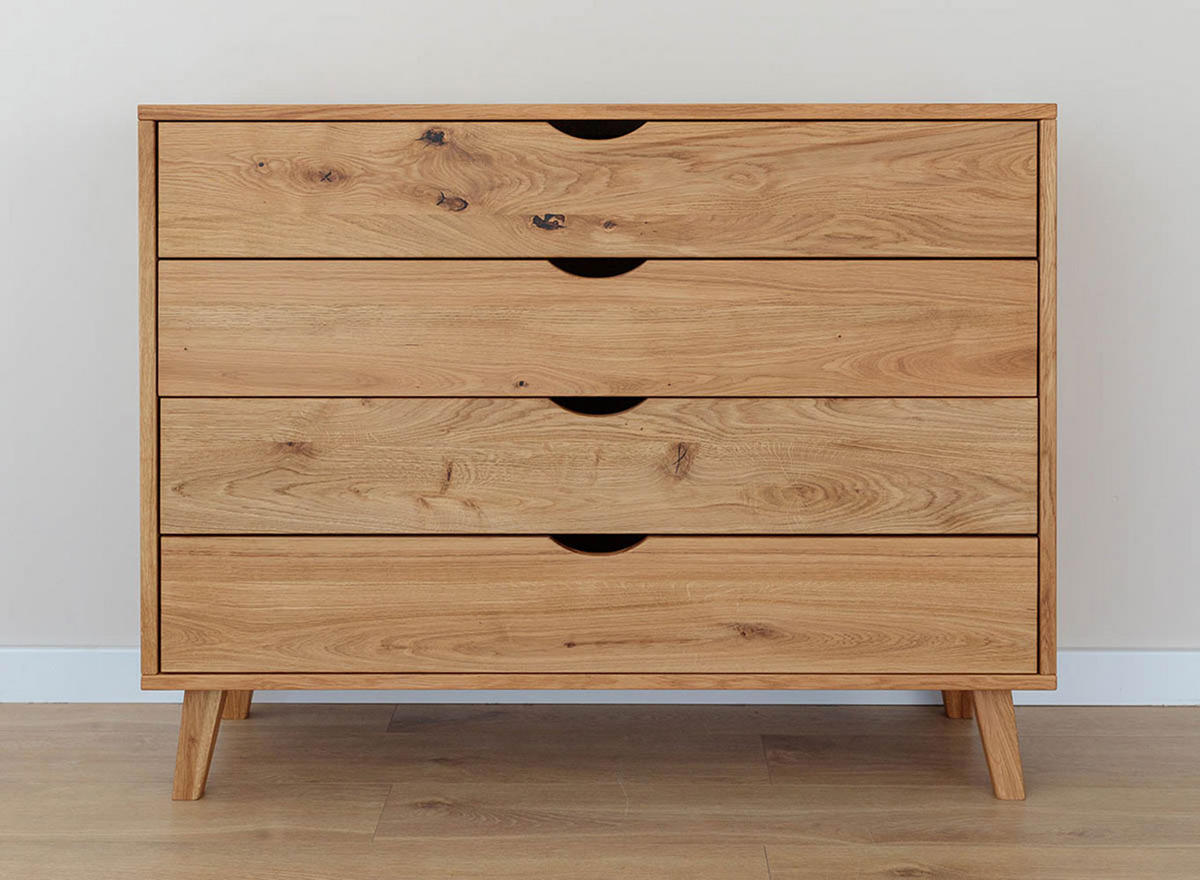 KOMMODE Simona Eiche Natur 110 / 40 / 90cm - Eichefarben, Holz (110/90/40cm) - Feldmann-Wohnen