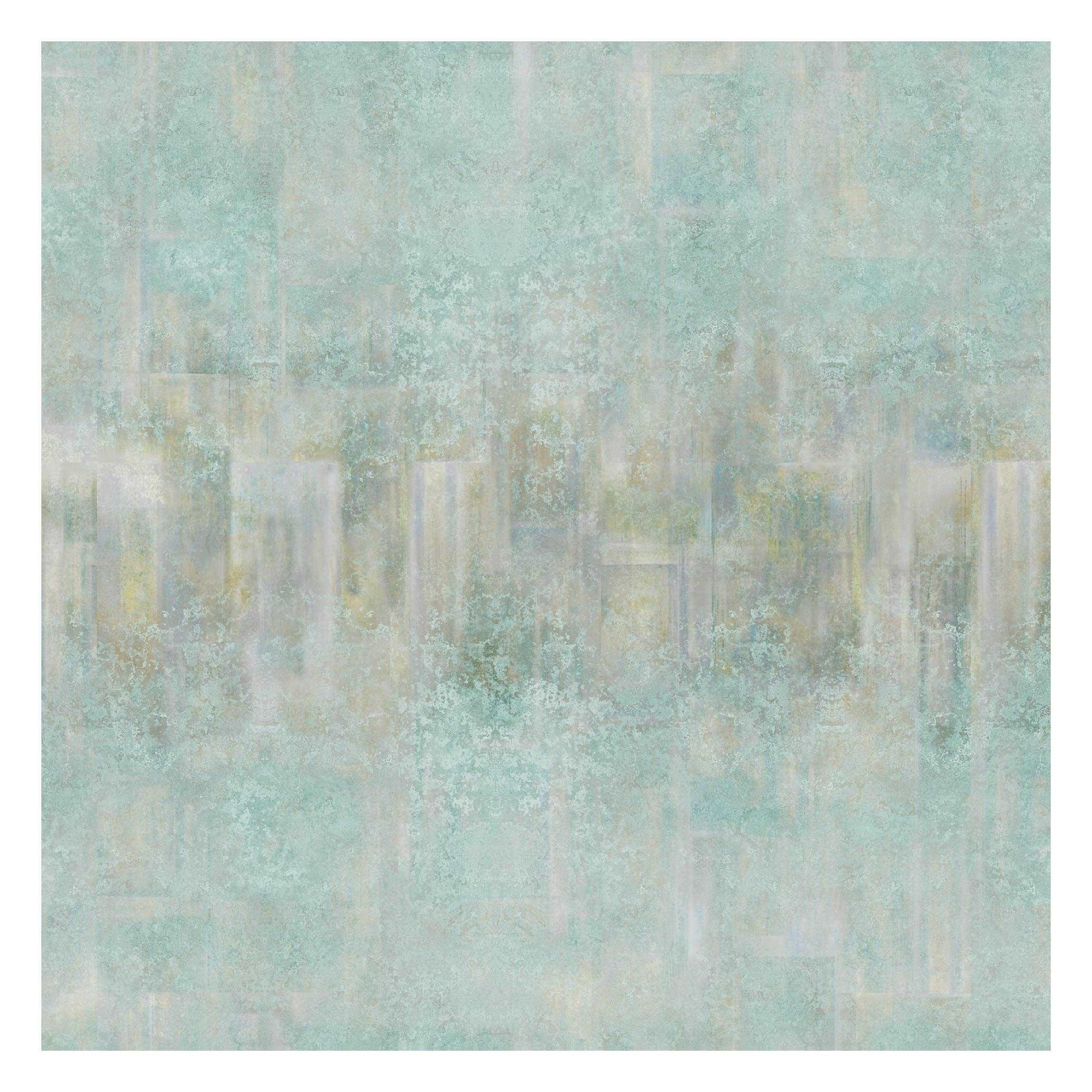 FOTOTAPETE Rustikales Betonmuster Mint 240/240 cm - Blau, Papier (240/240cm) - Bilderwelten