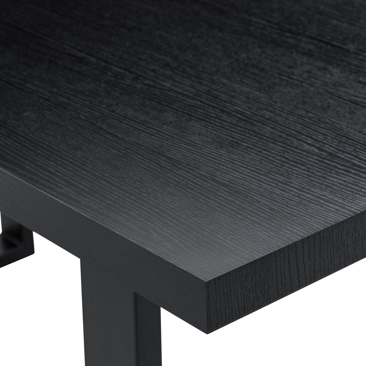 ESSTISCH LESINA schwarz - Schwarz, Holzwerkstoff (80/160/77cm) - IDIMEX