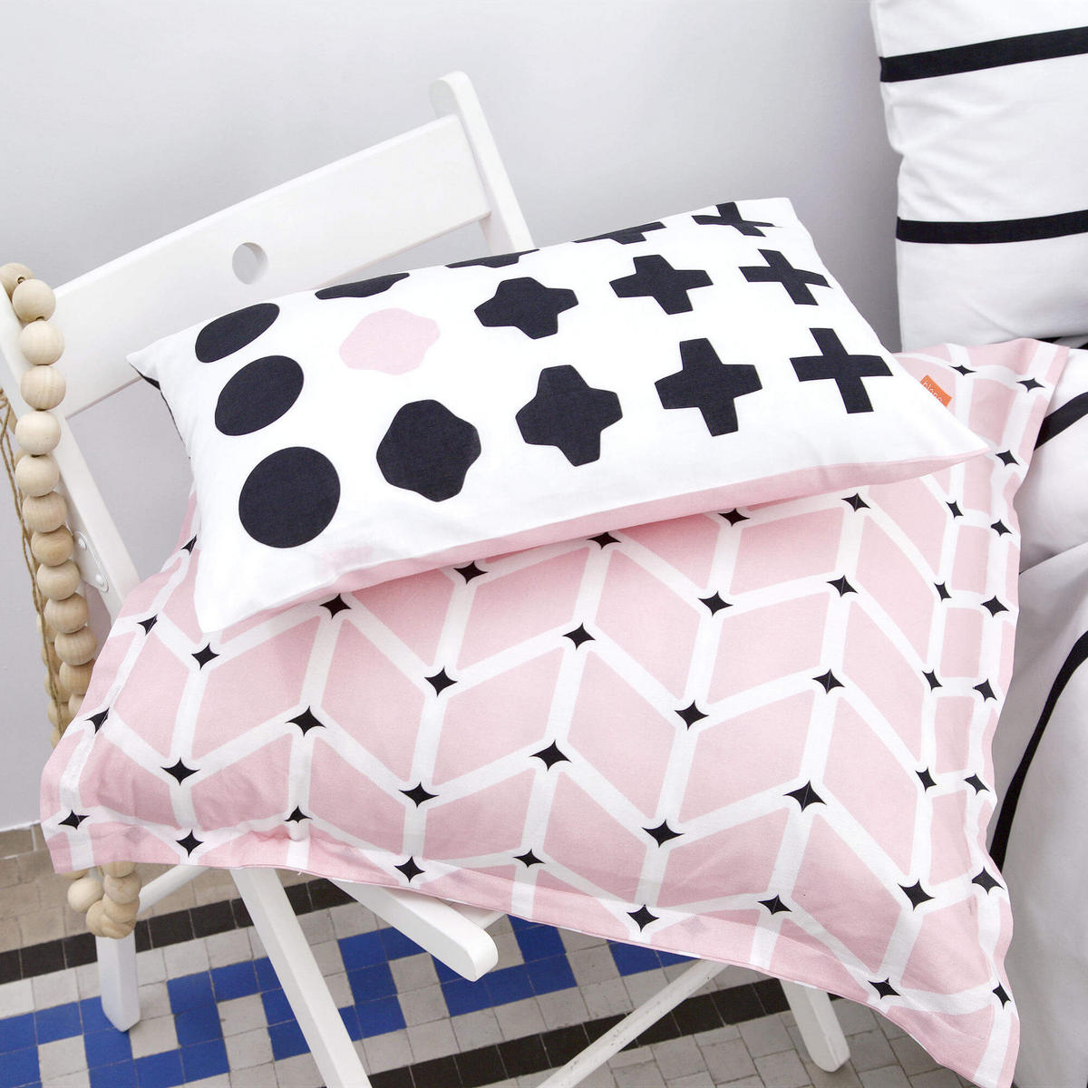 KISSENBEZUG blush 50x50 + 50x30 cm mehrfarbig - Multicolor, Textil (50/50cm) - Happy Friday