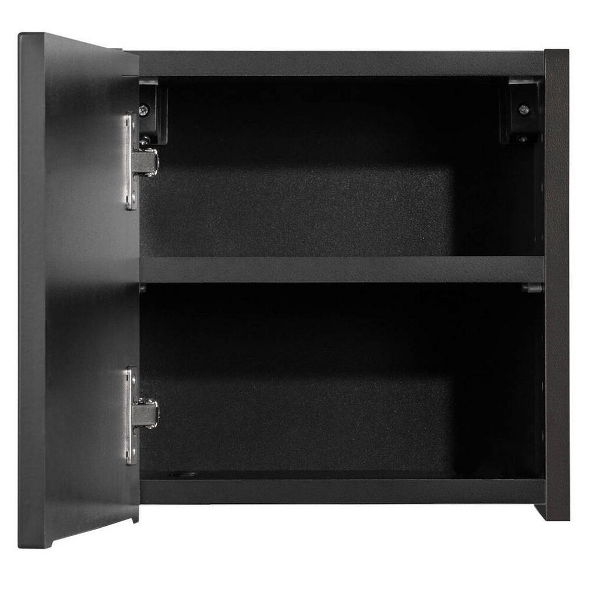 BAD-HÄNGESCHRANK Skelbolu - Schwarz, Holzwerkstoff (30/30/19cm) - [en.casa]