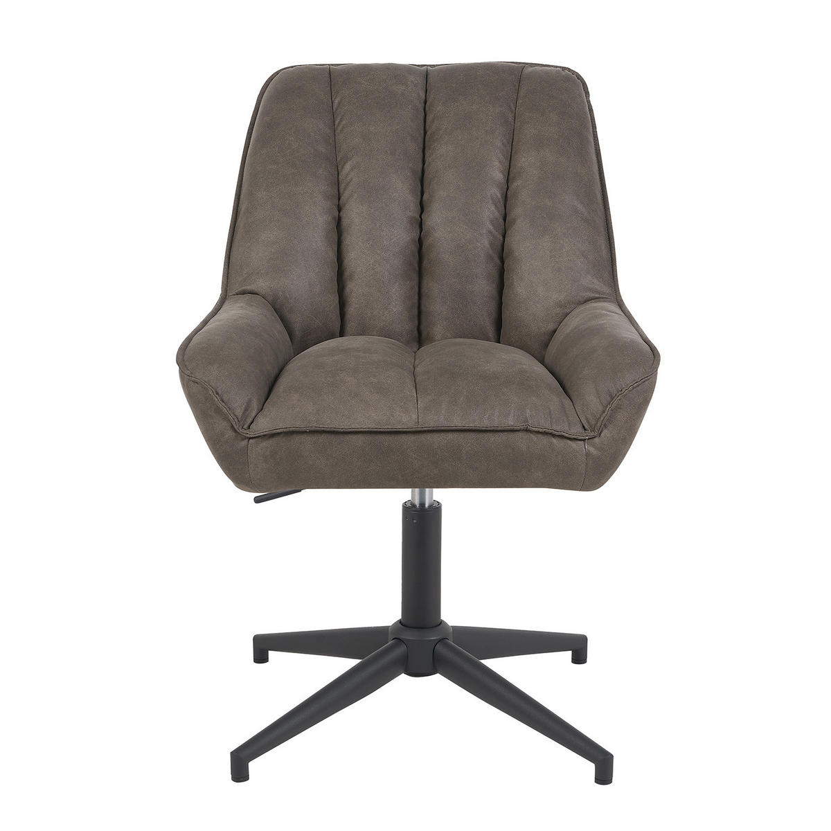 BÜROSTUHL Mika-Yara 2er-Set - Taupe/Schwarz, Textil/Metall (60/85/68cm) - DUBI Möbel