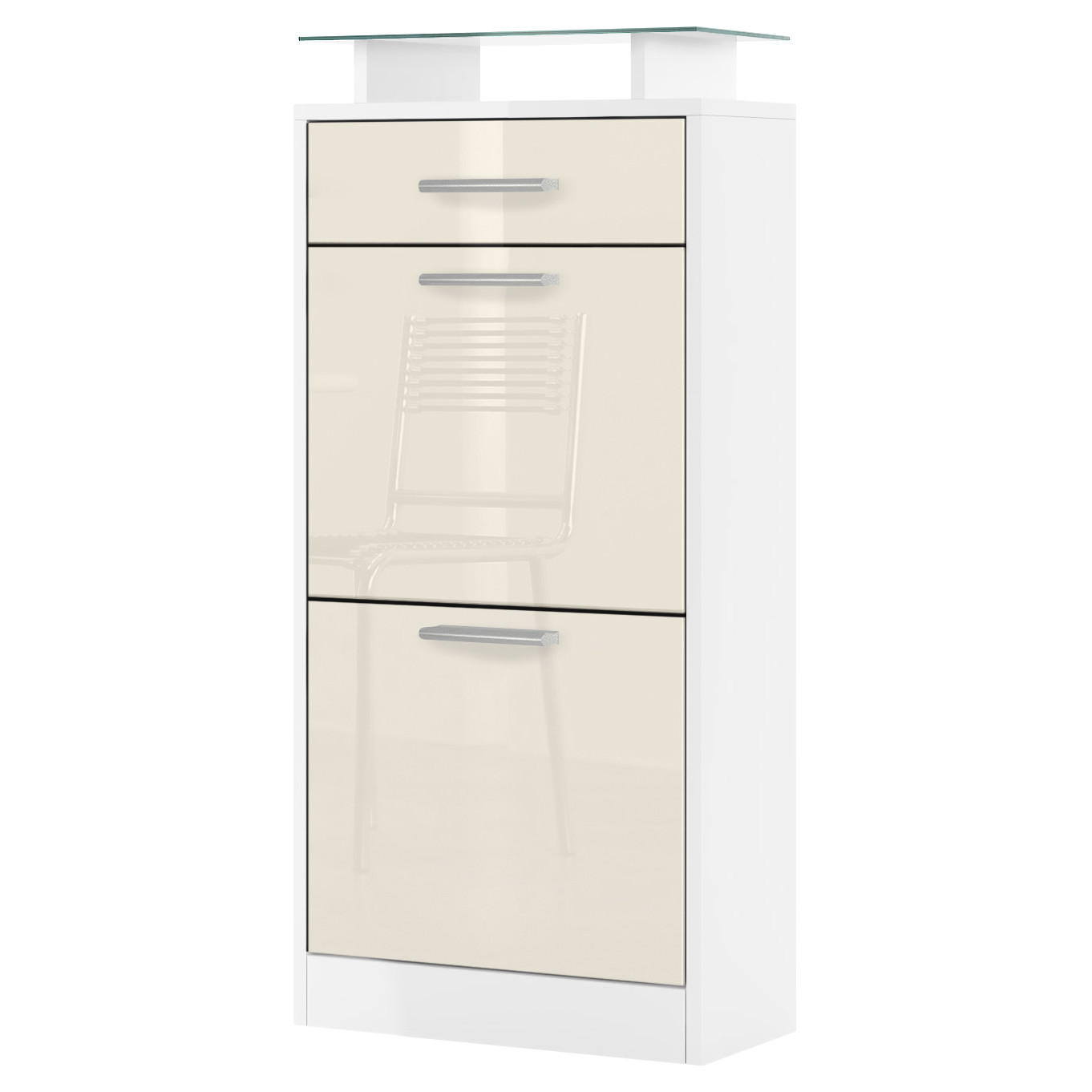 Vladon Schuhschrank Creme 46x104x23 cm