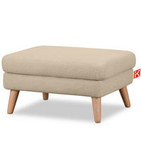 SITZHOCKER TAGIO Pouffe, Hellbeige - Beige/Braun, Buchenholz/Textil (65/46/80cm) - KONSIMO®