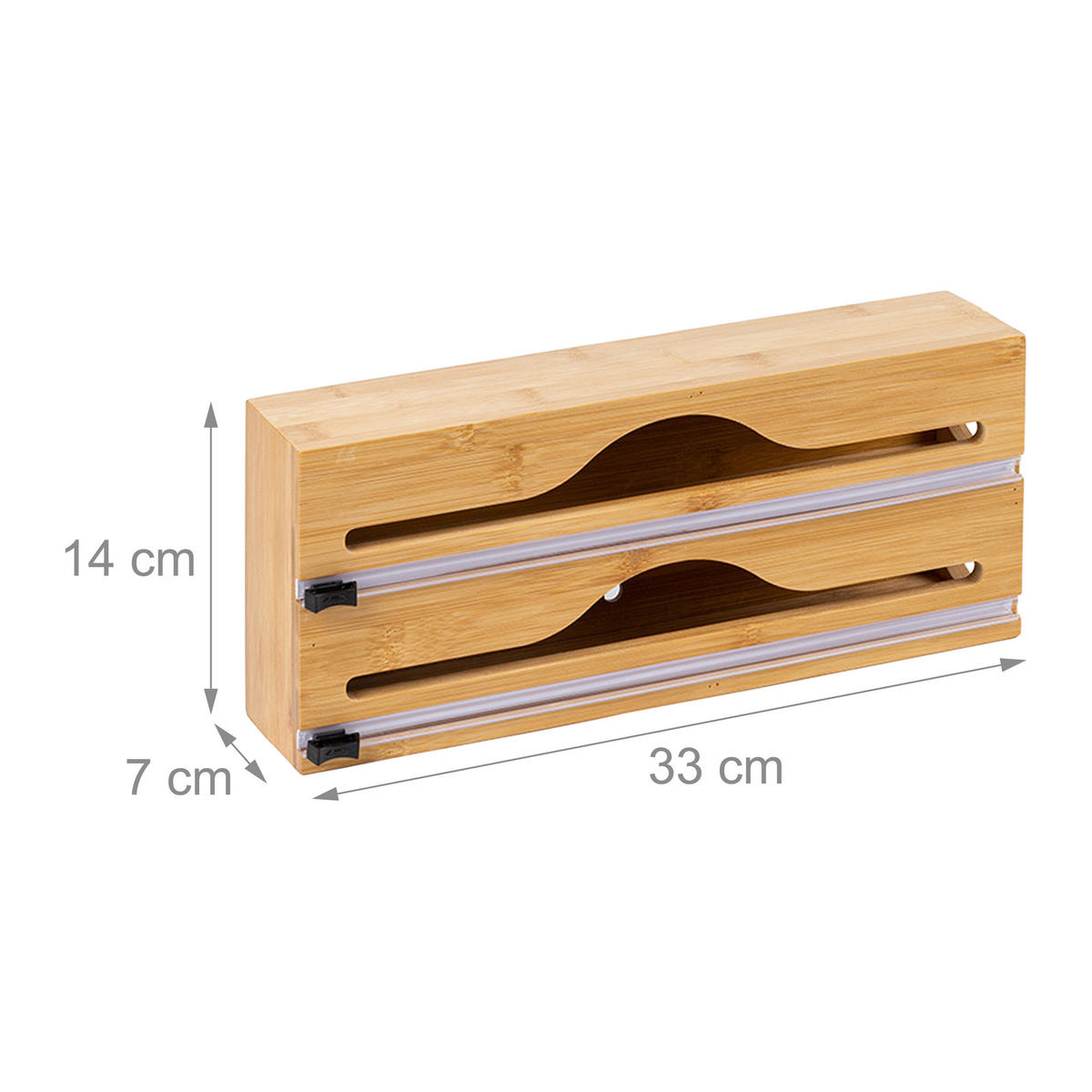 FOLIENSPENDER - Hellbraun, Holz/Kunststoff (33/14/7cm) - Relaxdays