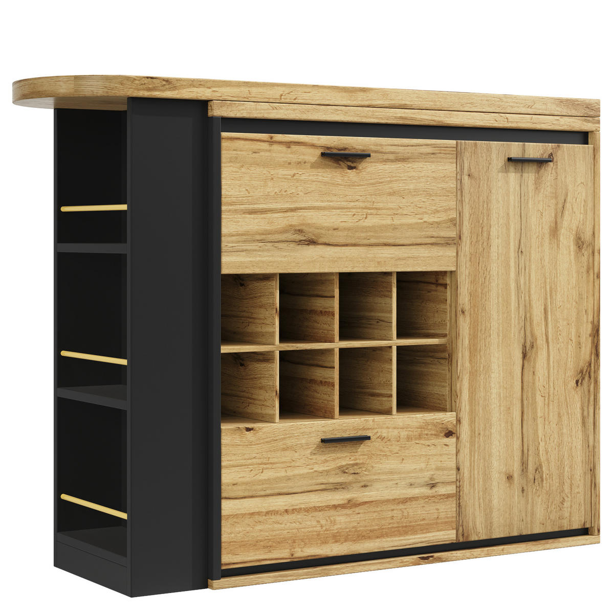 ESSTISCH 138/39/105 cm Holzfarben ausziehbar bis 220 cm mit Stauraum aus MDF Metall - Naturfarben, Holzwerkstoff (138/39/105cm) - OKWISH