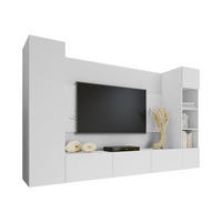 WOHNWAND Deromi IV - Weiß, Holzwerkstoff (260/150/38cm) - MIRJAN24