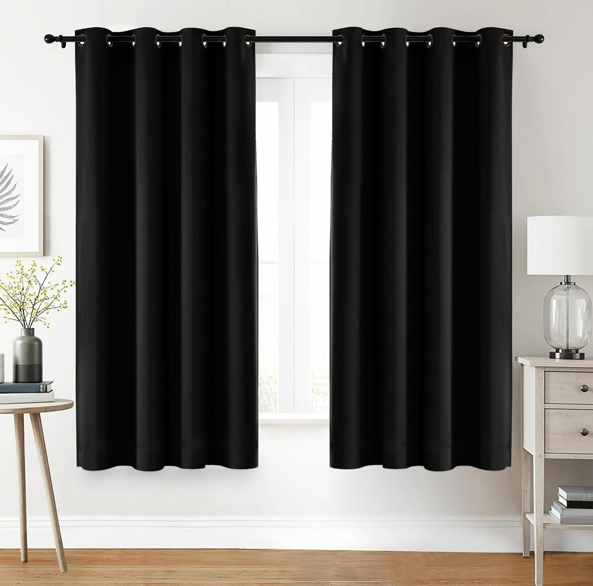VERDUNKELUNGSVORHANG – Schwarz – 132 cm x 160 cm – 2 Schal jetzt nur online ➤