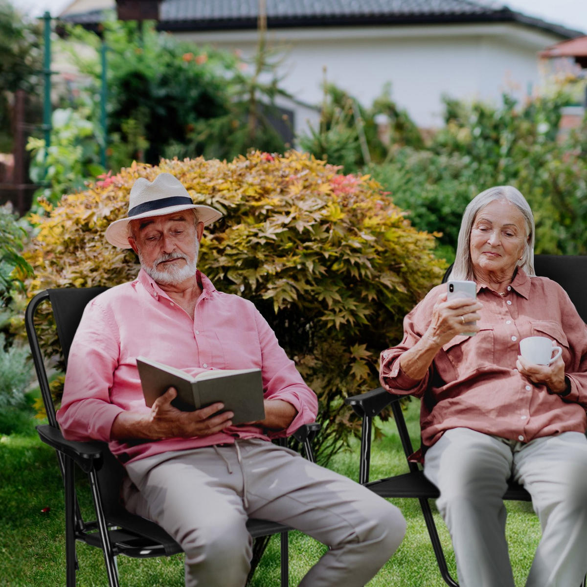 CAMPINGSESSEL bis 120 kg - Schwarz, Textil/Metall (54/74/51.5cm) - Outtec