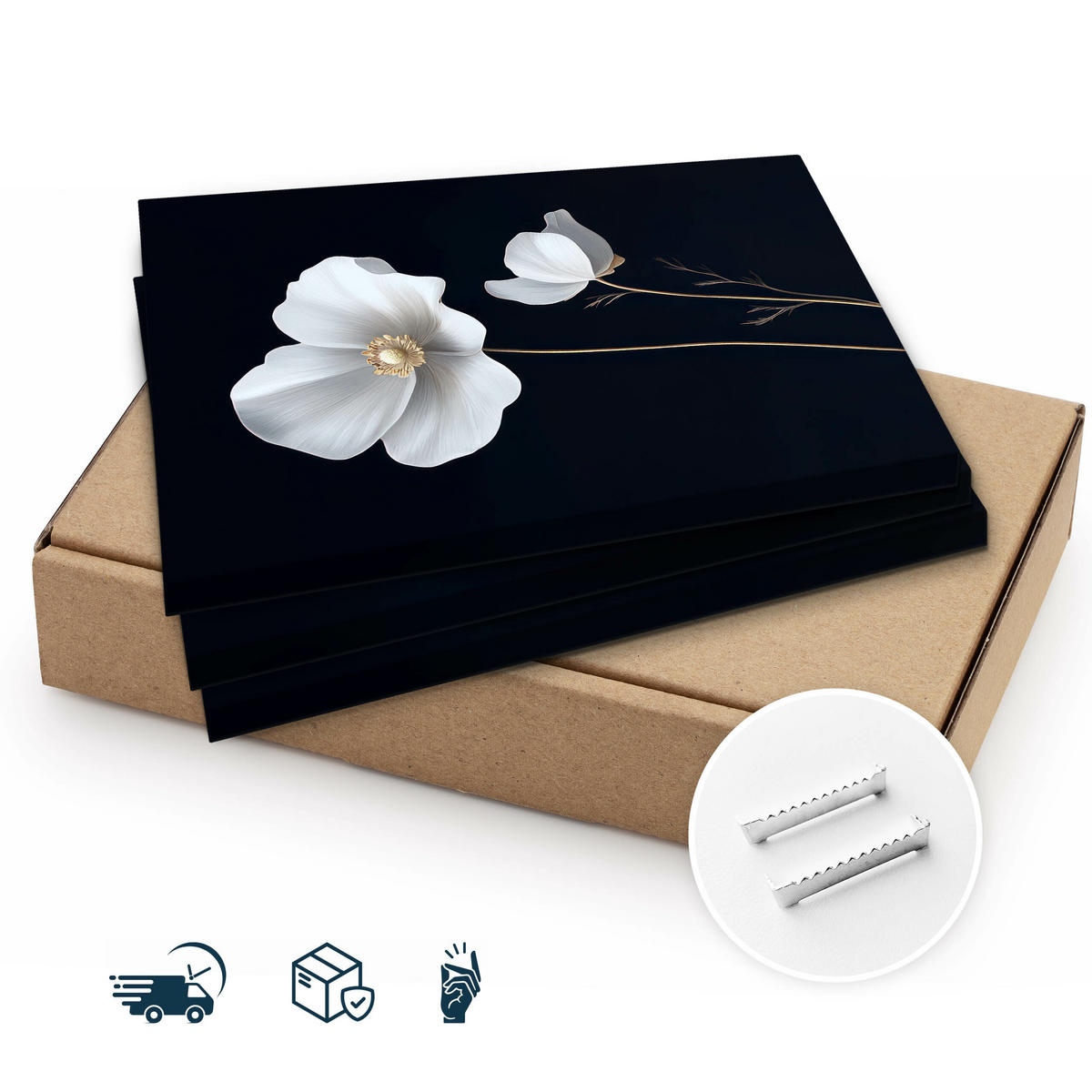 LEINWANDBILDER 3-es Set Feldblumen Natur - Beige/Schwarz, Textil (90/40cm) - Muralo