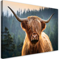 WANDBILD schottische kuhtiere - Braun, Textil (60/40cm) - Feeby