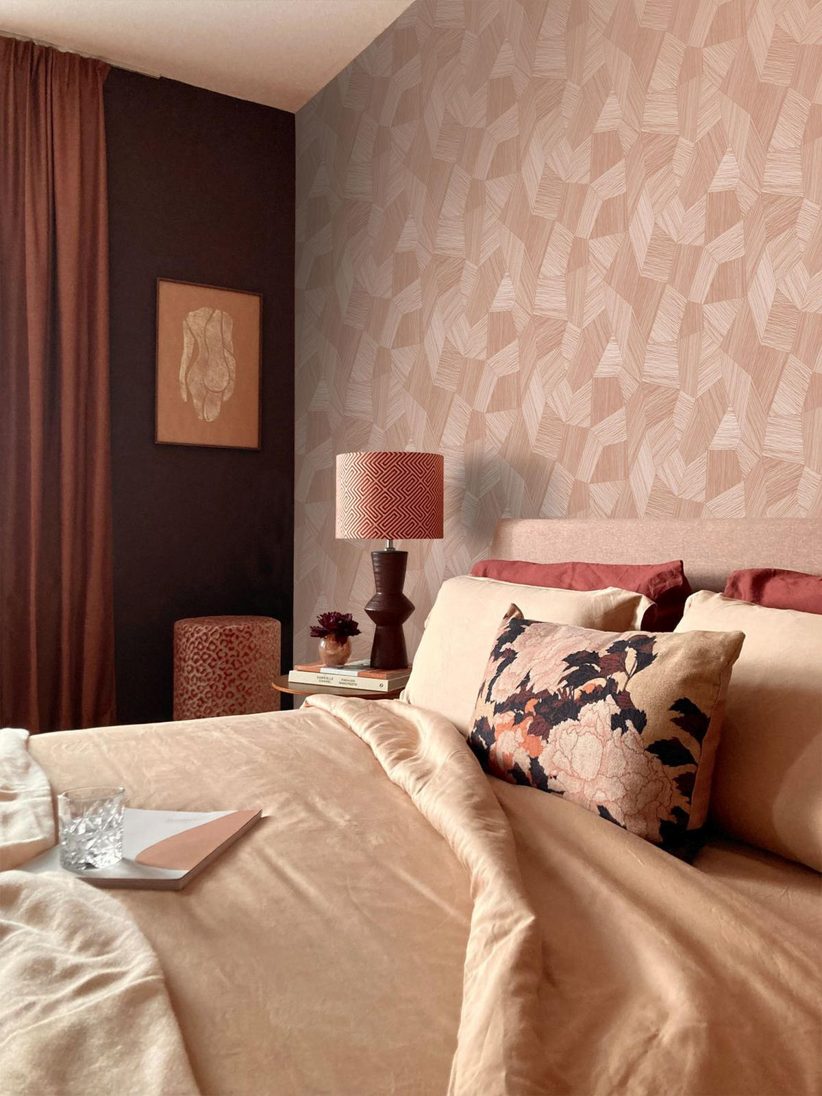 TAPETE 3D-Muster 53 cm x 10.05 m - Terracotta, Papier (53/1000cm) - Origin Wallcoverings