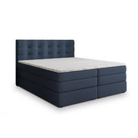 BOXSPRINGBETT AREZI 180x200 cm mit Matratze und Topper - Blau - Blau, Holz (180/200cm) - MASSENO