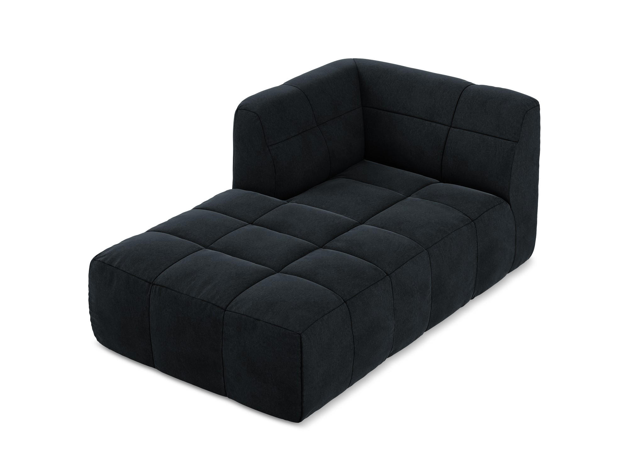 SOFAELEMENT Links Samt Stoff Blau - Türkis/Schwarz, Holzwerkstoff/Kunststoff (101/77/175cm) - Makamii