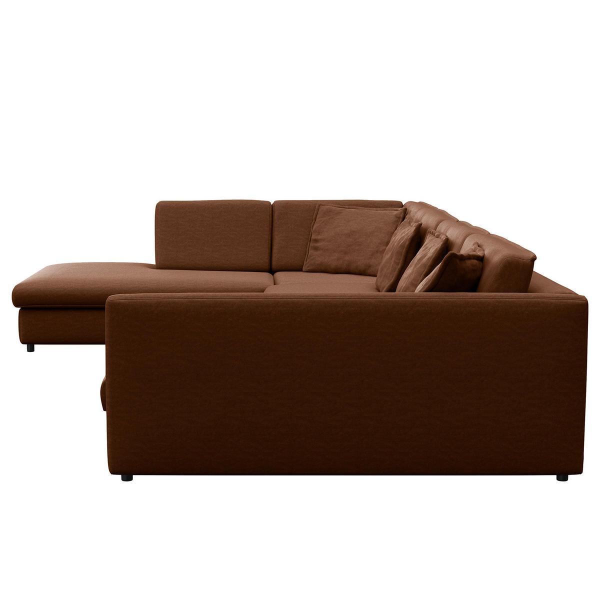 WOHNLANDSCHAFT - Schwarz/Braun, Kunststoff/Textil (431/84/272cm) - home24