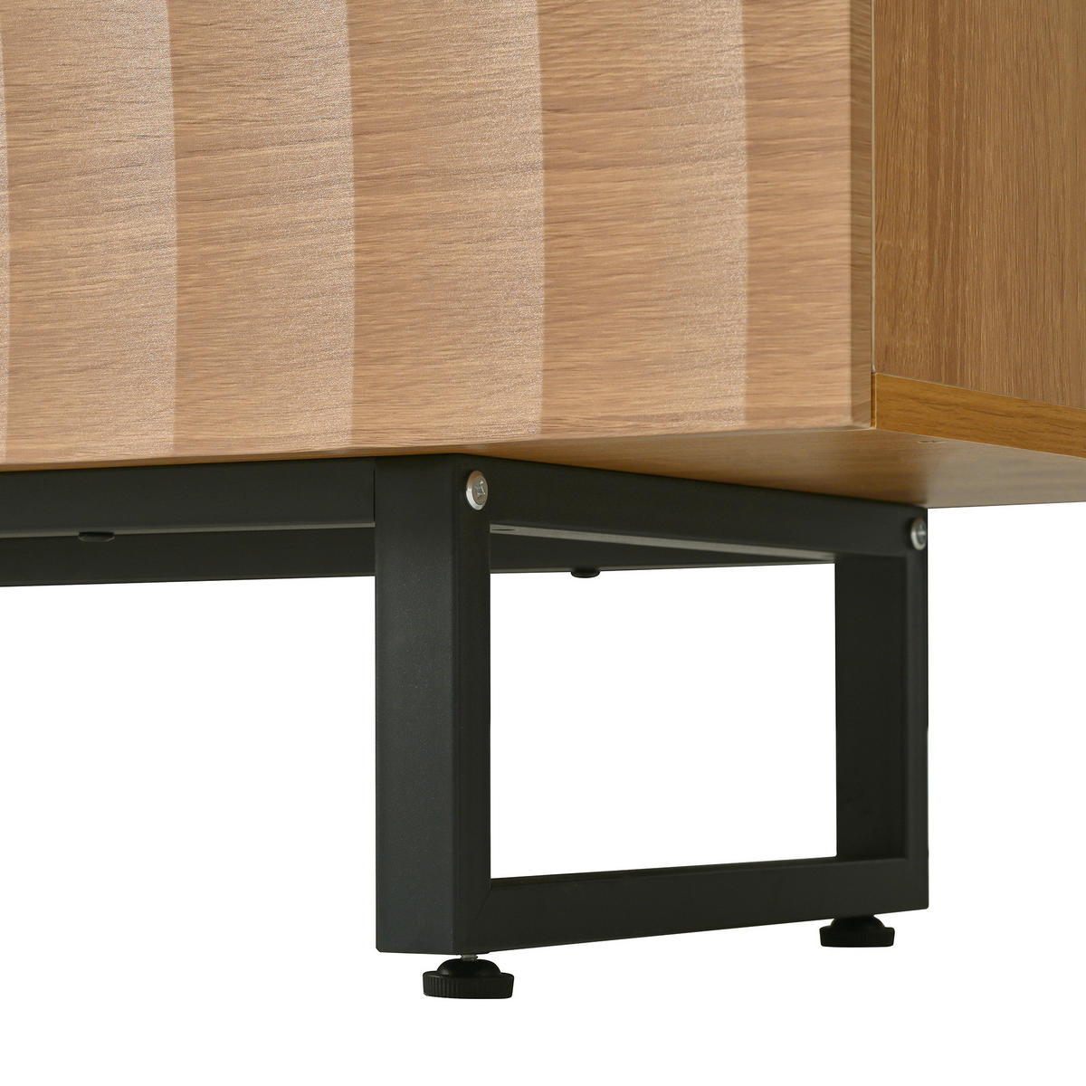 TV-ELEMENT180X38X51,5CM NaturholzOptik mit 3DMaserung und Metallbeinen - Naturfarben, Holz (48.49/13.79/60.3cm) - Raelunyi
