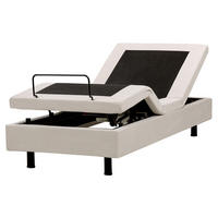 VERSTELLBARES-BETT 80/200 cm Hellbeige Duke II - Beige/Schwarz, Textil (80/200cm) - Beliani