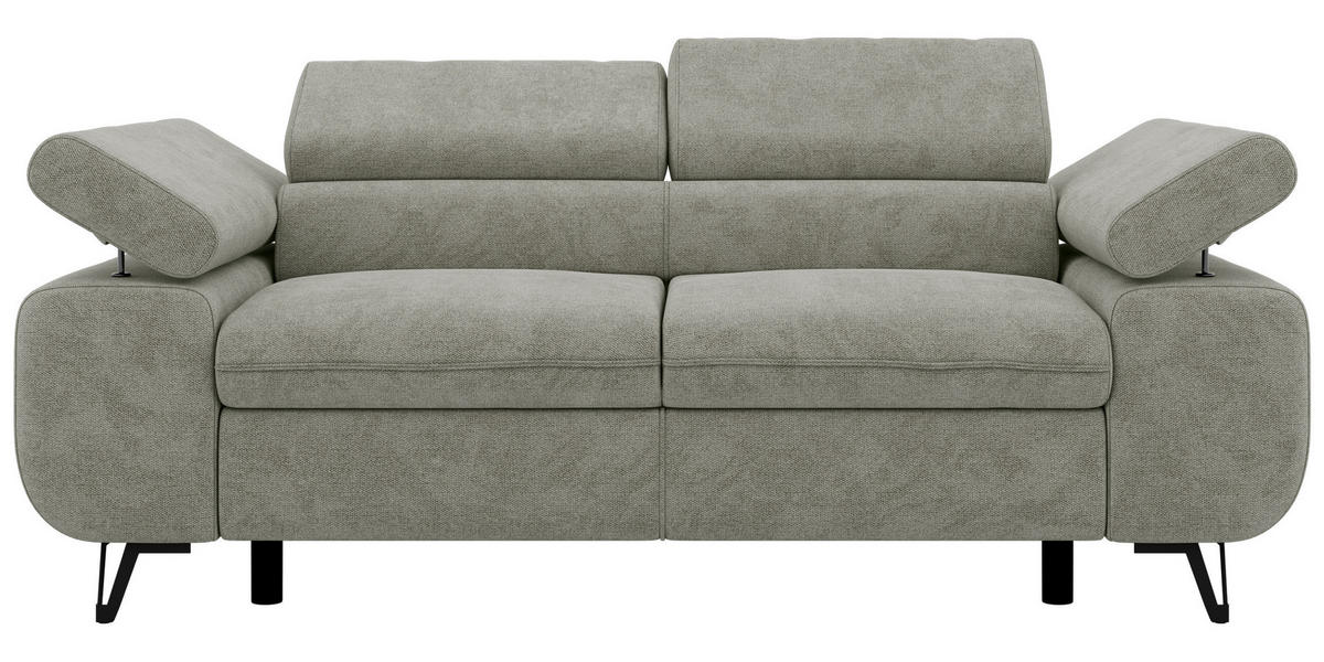 DVOJMIESTNA POHOVKA PETER 2 - Svetlosivá Štruktúrovaná látka - čierna/svetlosivá, kov/textil (200/76/99cm) - MKS