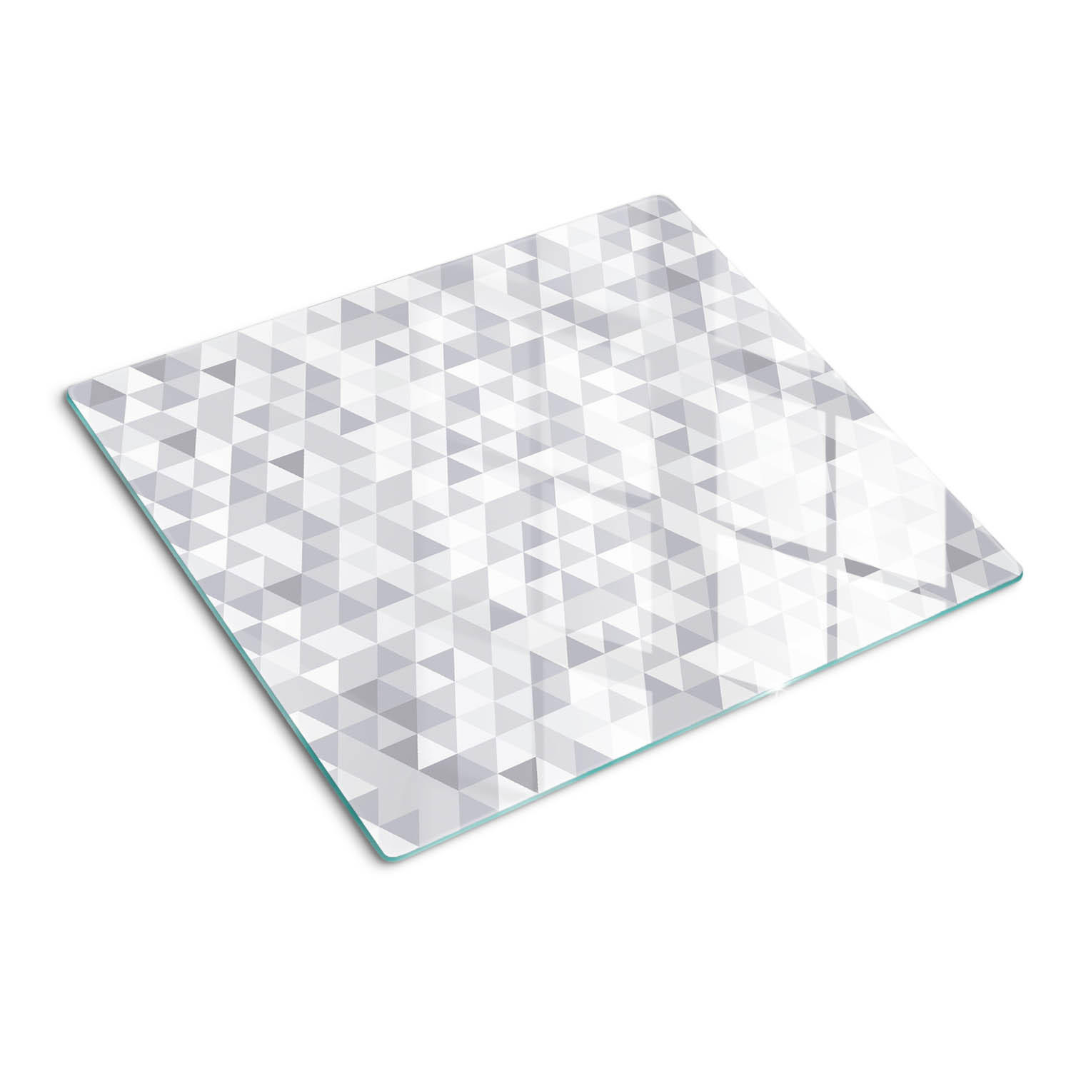 GLASPLATTE 60x52 cm Graue Dreiecke - Grau, Glas (60/0.4/52cm) - TULUP