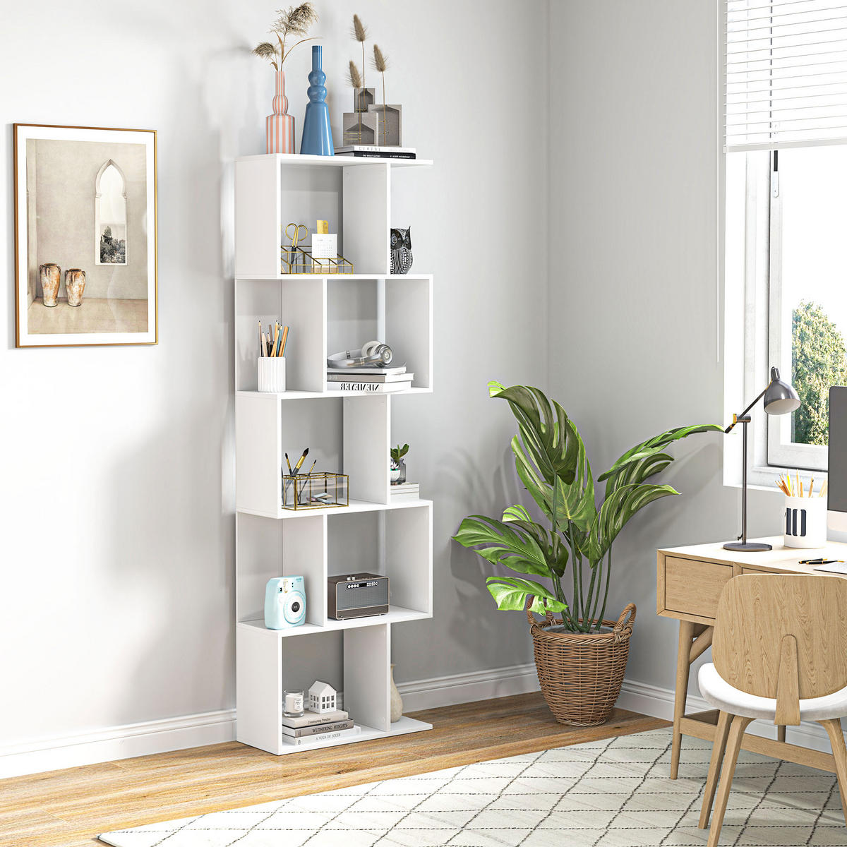 BÜCHERREGAL 60/24/184,5 cm weiß - Weiß, Karton (60/184.5/24cm)